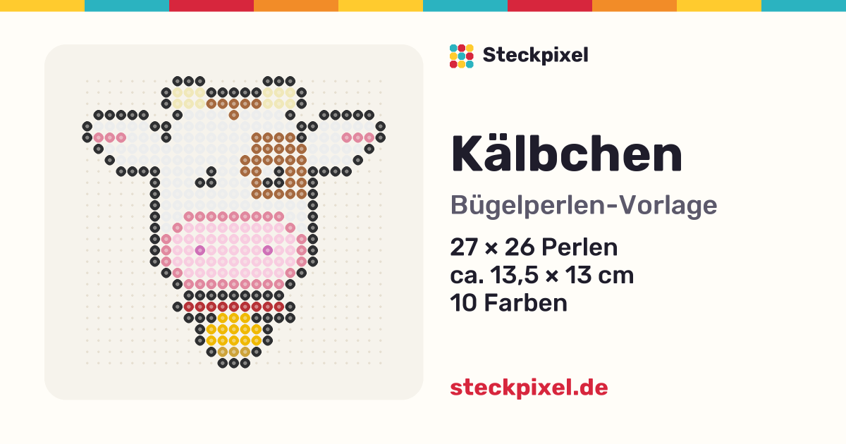 Bügelperlen-Vorlage Kälbchen