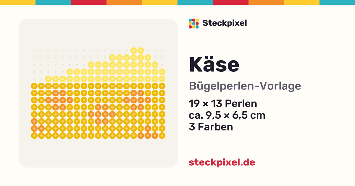 Bügelperlen-Vorlage Käse