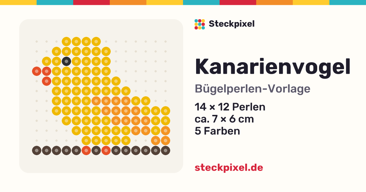 Bügelperlen-Vorlage Kanarienvogel