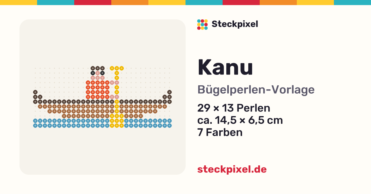 Bügelperlen-Vorlage Kanu