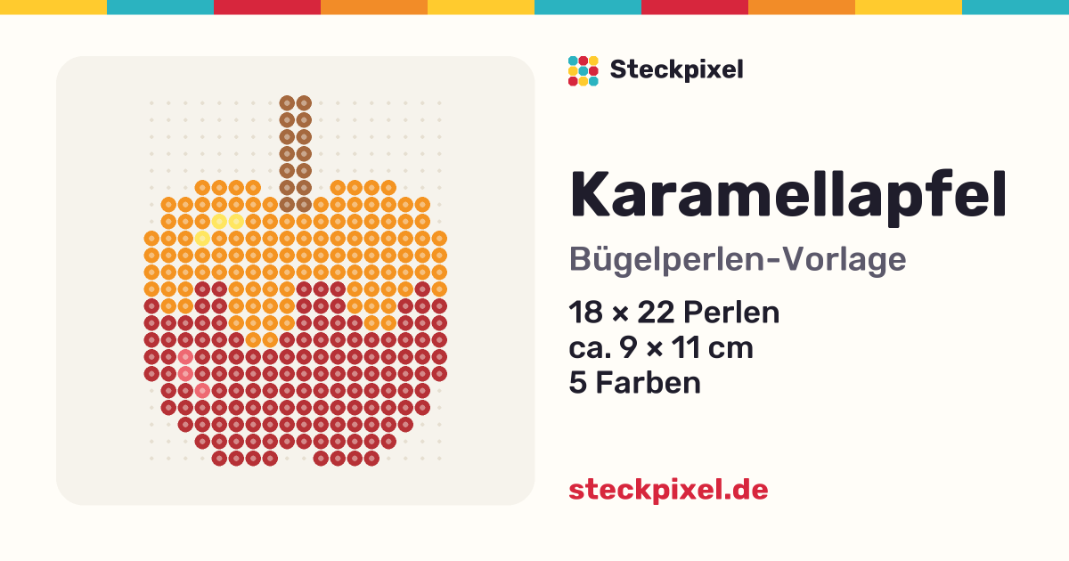 Bügelperlen-Vorlage Karamellapfel