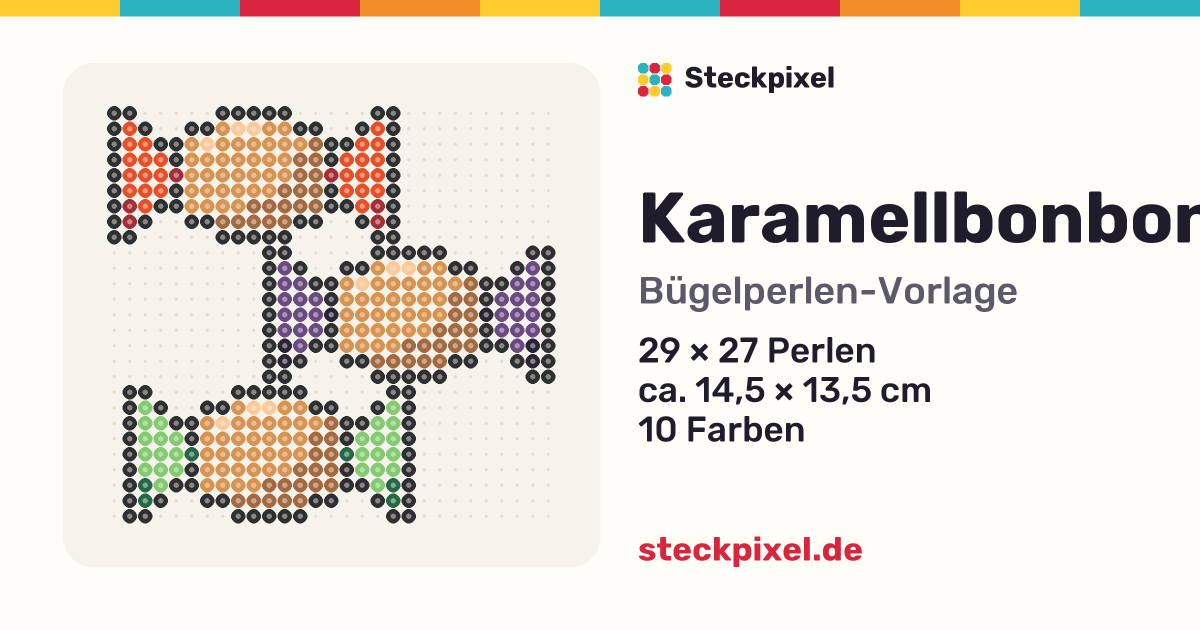 Bügelperlen-Vorlage Karamellbonbons