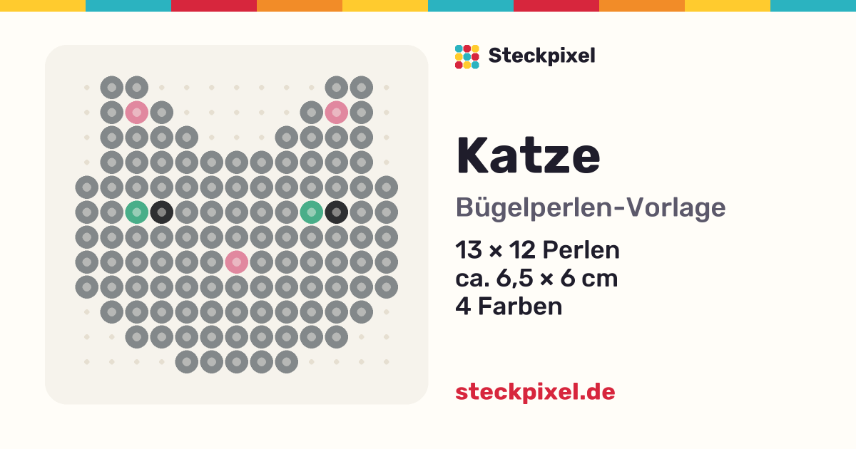 Bügelperlen-Vorlage Katze