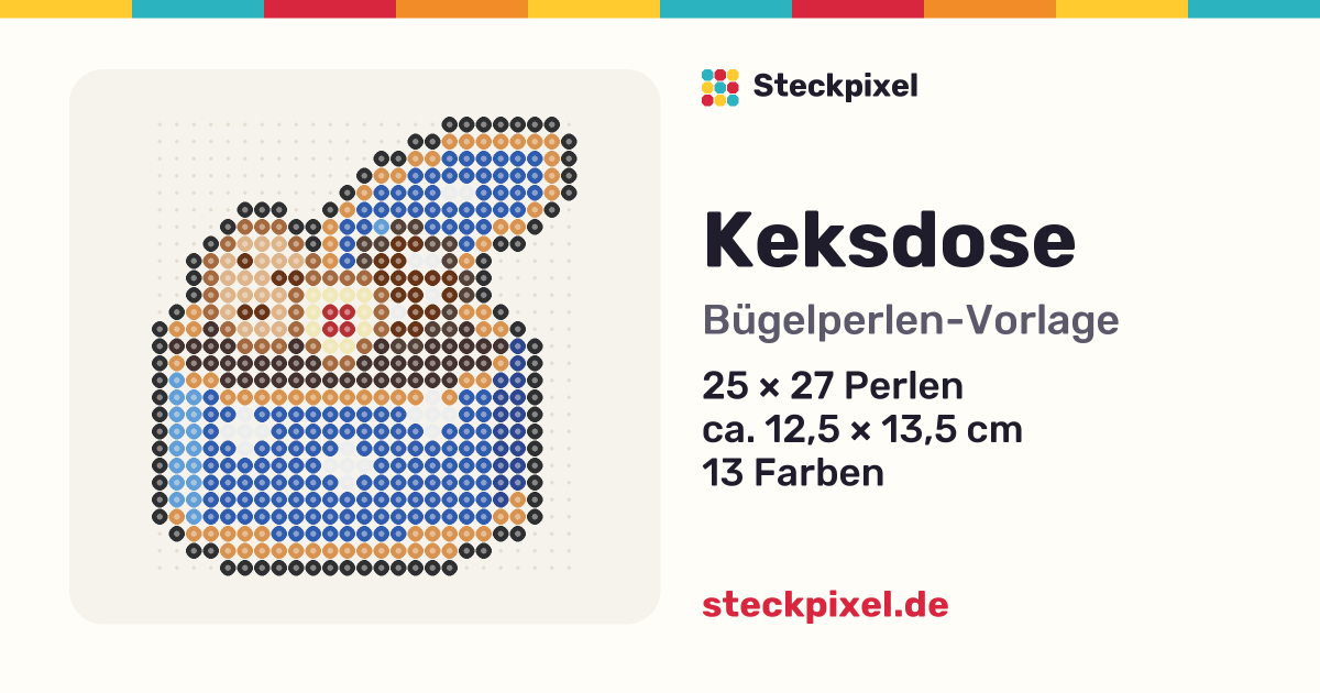 Bügelperlen-Vorlage Keksdose