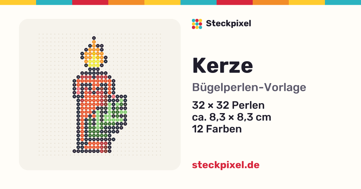 Bügelperlen-Vorlage Kerze