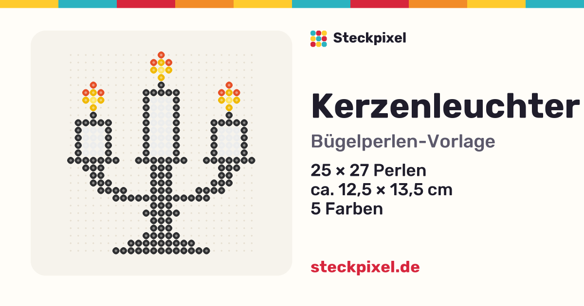 Bügelperlen-Vorlage Kerzenleuchter