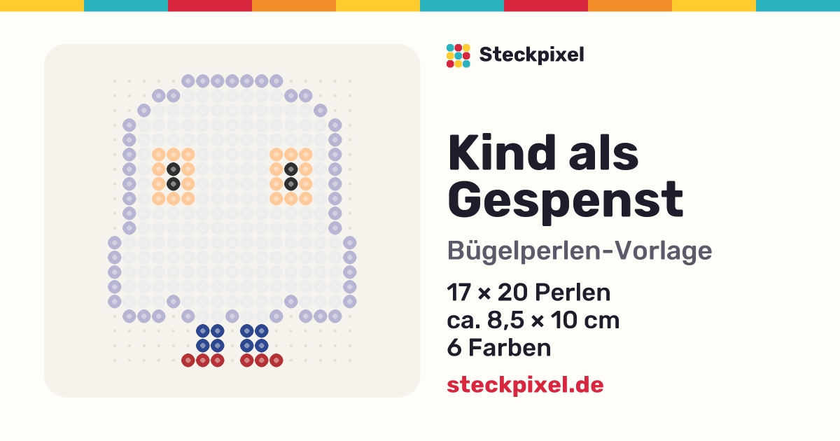 Bügelperlen-Vorlage Kind als Gespenst
