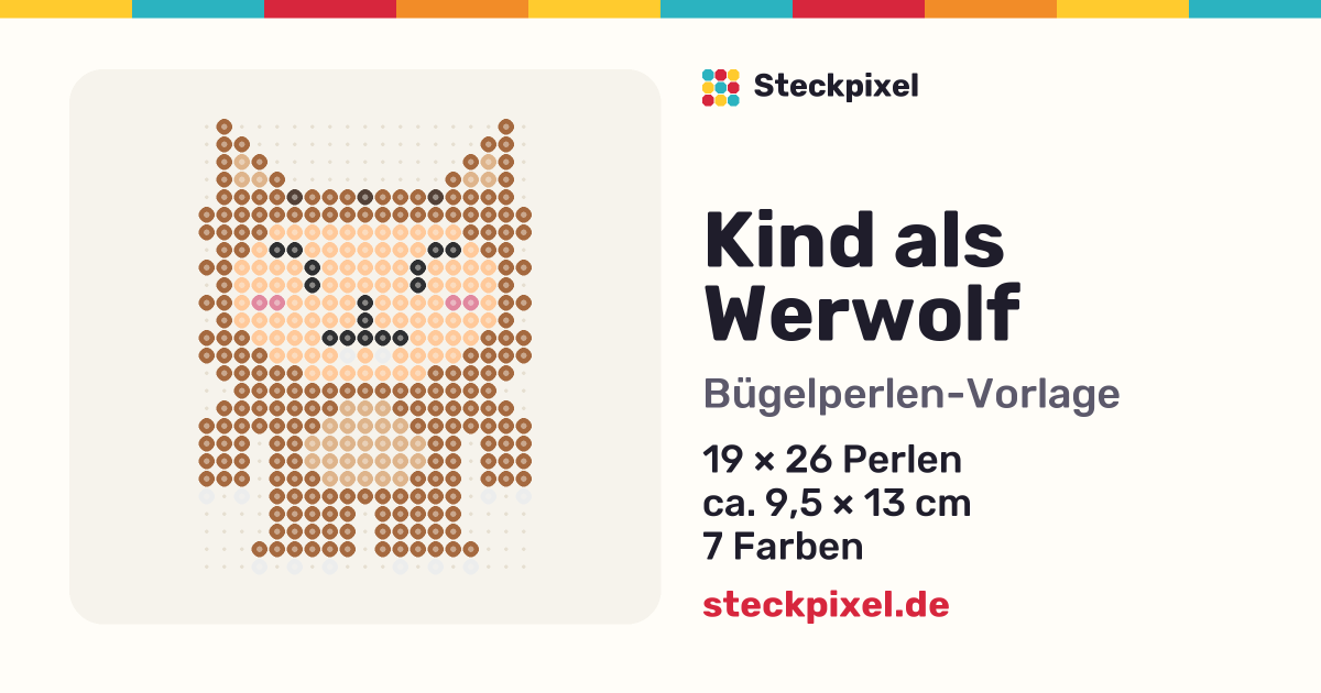 Bügelperlen-Vorlage Kind als Werwolf