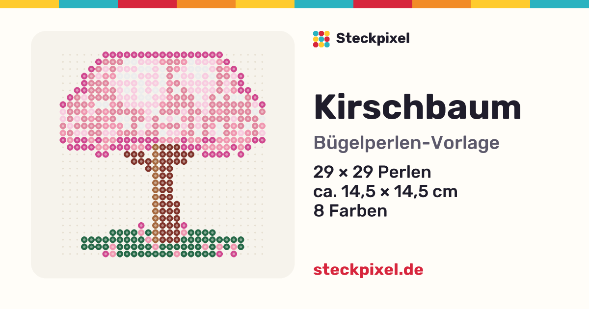 Bügelperlen-Vorlage Kirschbaum
