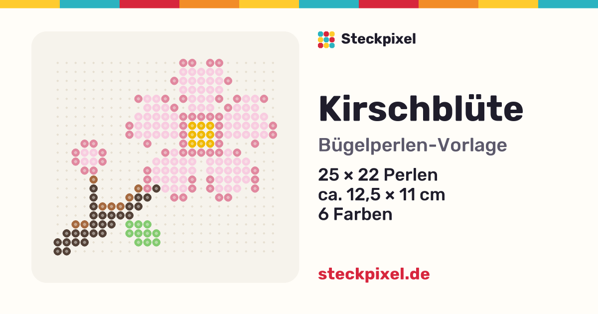 Bügelperlen-Vorlage Kirschblüte