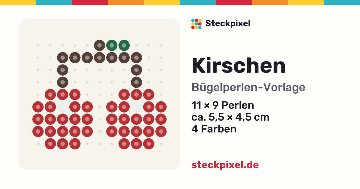 Bügelperlen-Vorlage Kirschen