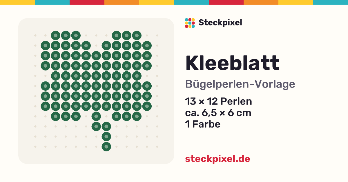 Bügelperlen-Vorlage Kleeblatt