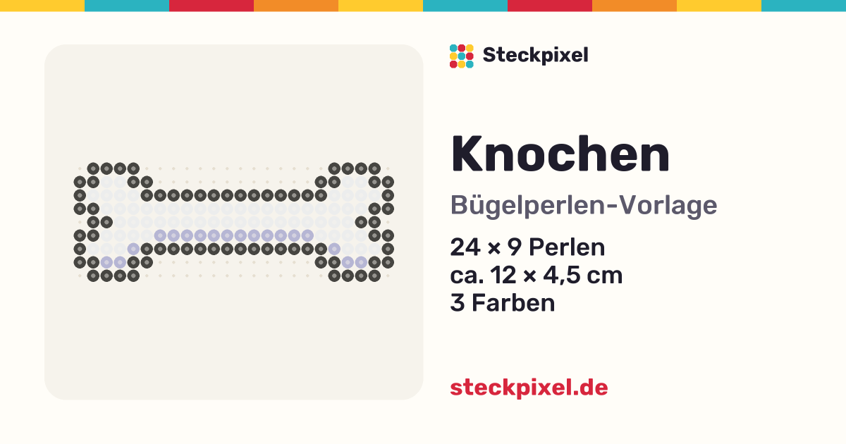Bügelperlen-Vorlage Knochen