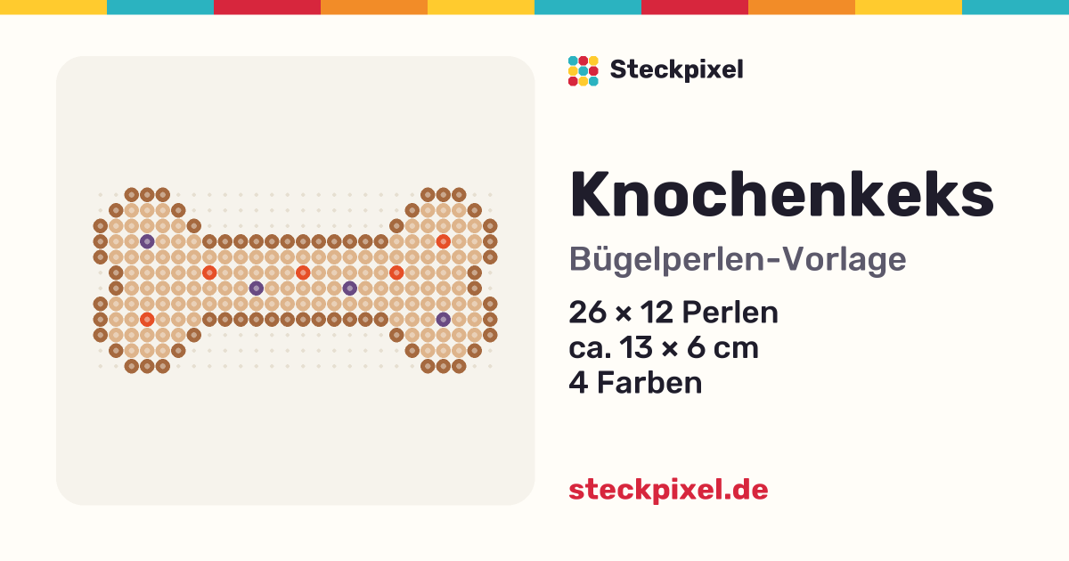 Bügelperlen-Vorlage Knochenkeks