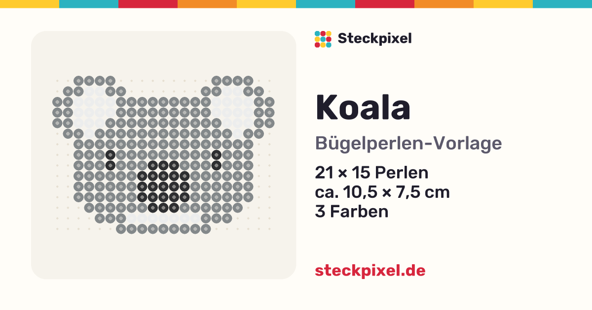 Bügelperlen-Vorlage Koala