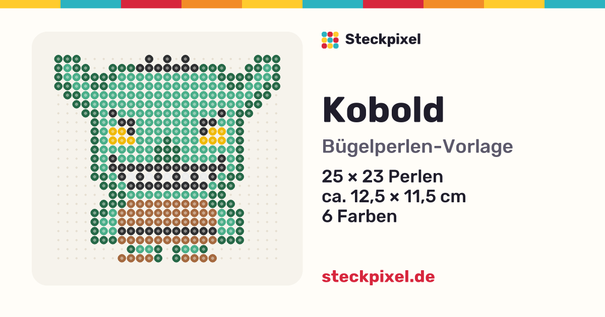 Bügelperlen-Vorlage Kobold