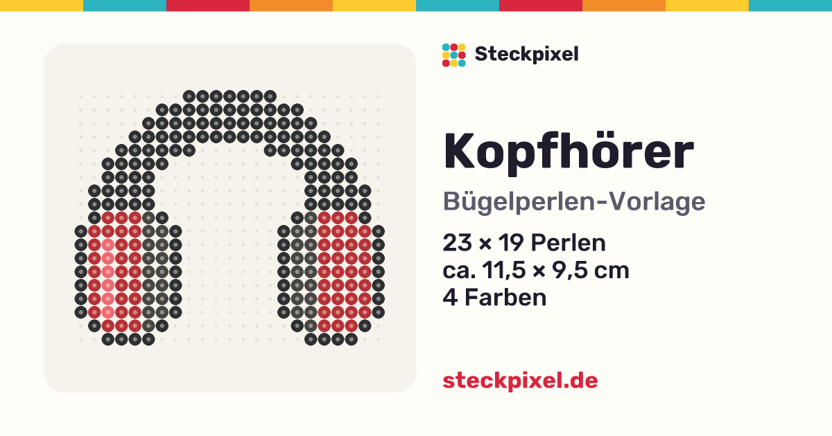 Bügelperlen-Vorlage Kopfhörer