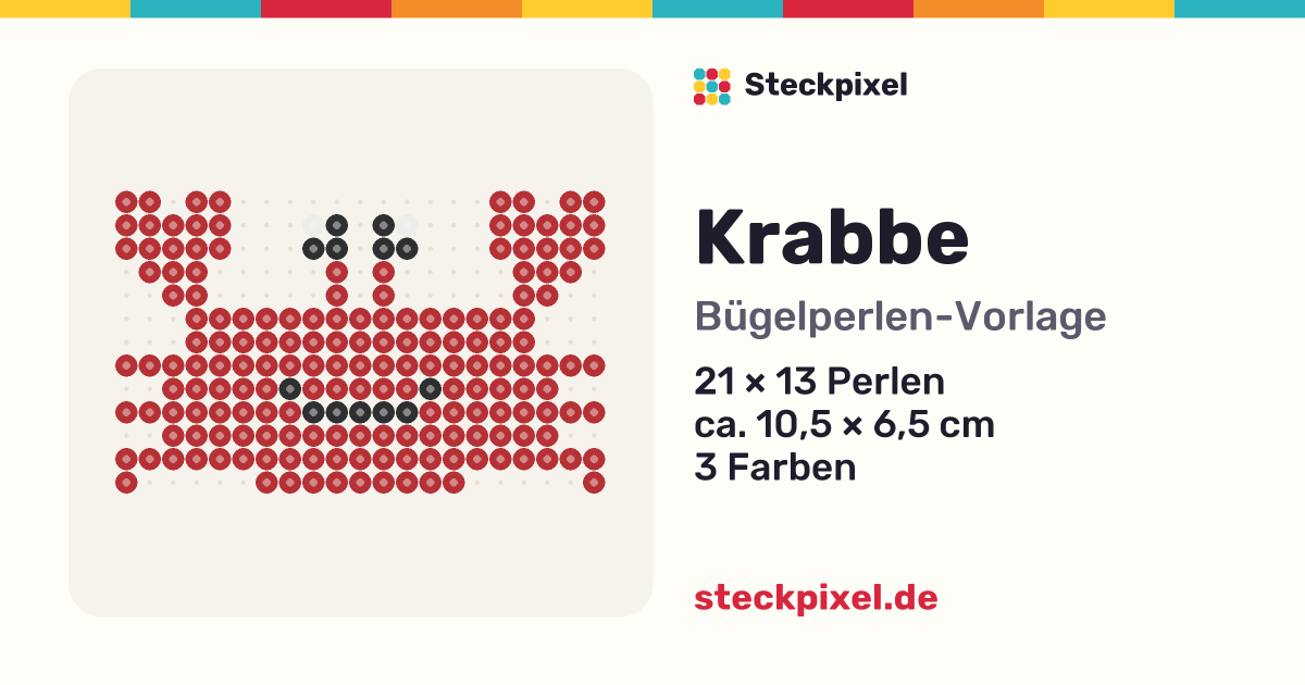 Bügelperlen-Vorlage Krabbe
