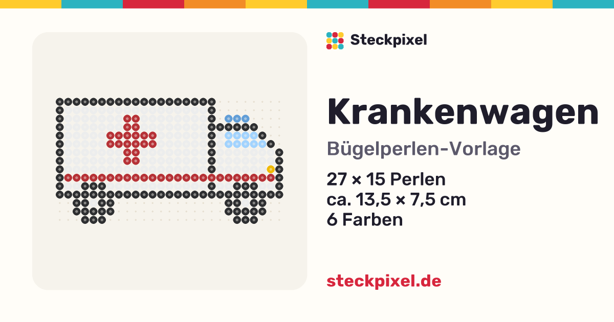 Bügelperlen-Vorlage Krankenwagen