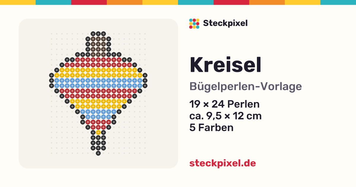 Bügelperlen-Vorlage Kreisel