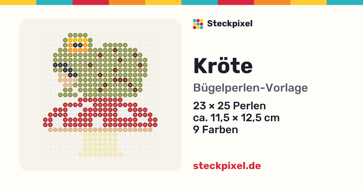 Bügelperlen-Vorlage Kröte