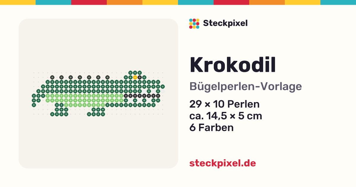 Bügelperlen-Vorlage Krokodil