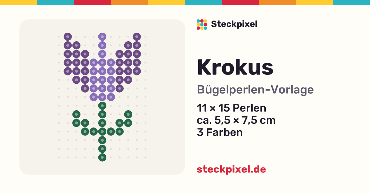 Bügelperlen-Vorlage Krokus