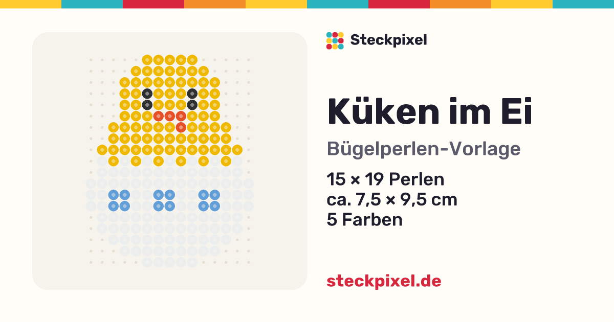 Bügelperlen-Vorlage Küken im Ei