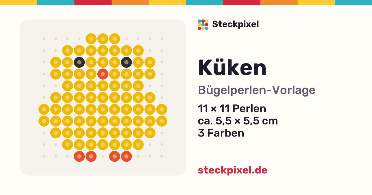 Bügelperlen-Vorlage Küken