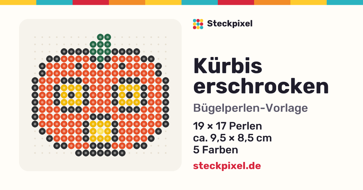 Bügelperlen-Vorlage Kürbis erschrocken