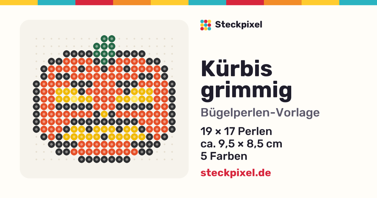 Bügelperlen-Vorlage Kürbis grimmig