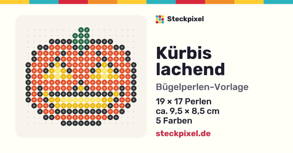 Bügelperlen-Vorlage Kürbis lachend