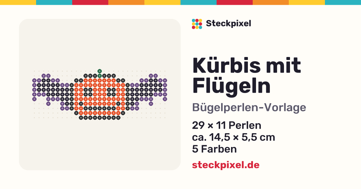 Bügelperlen-Vorlage Kürbis mit Flügeln
