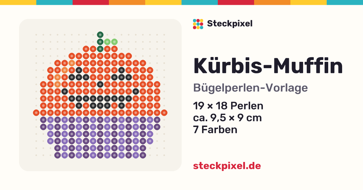 Bügelperlen-Vorlage Kürbis-Muffin
