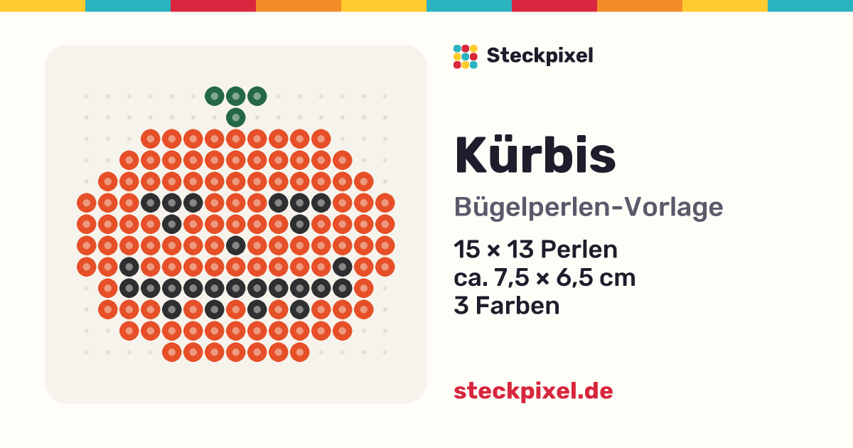 Bügelperlen-Vorlage Kürbis