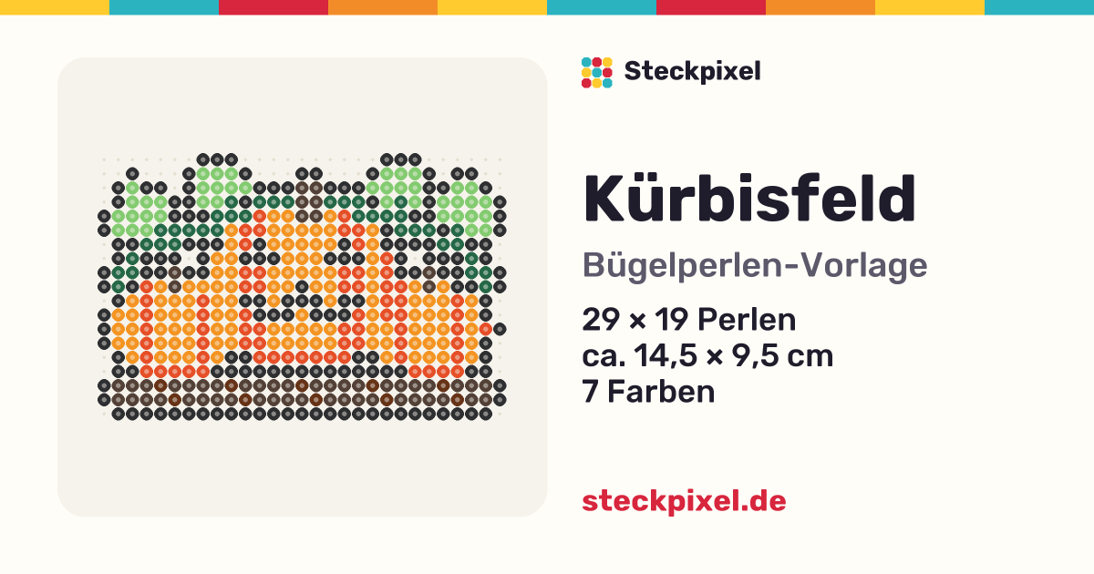 Bügelperlen-Vorlage Kürbisfeld