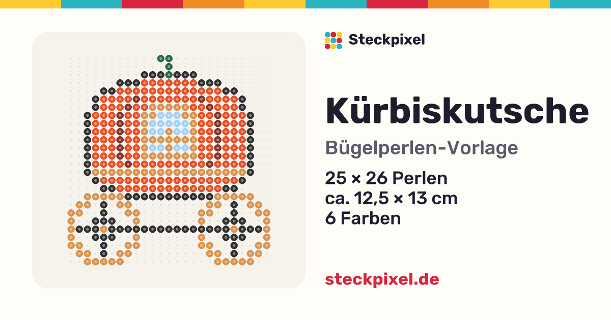 Bügelperlen-Vorlage Kürbiskutsche