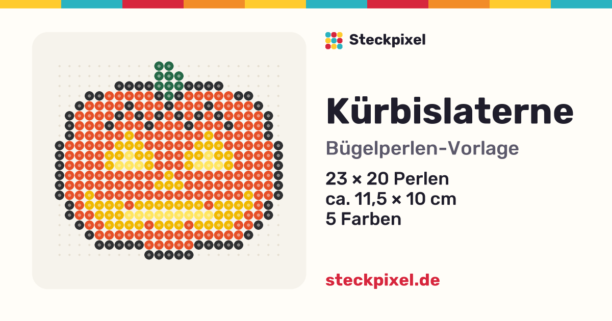 Bügelperlen-Vorlage Kürbislaterne
