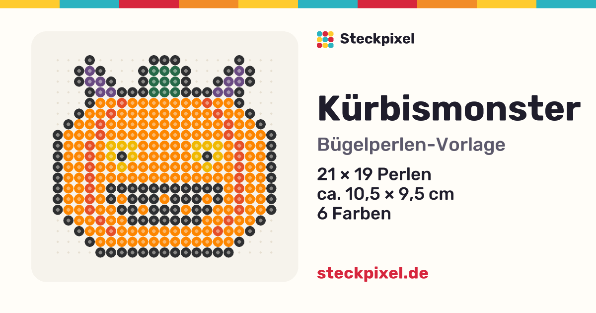 Bügelperlen-Vorlage Kürbismonster