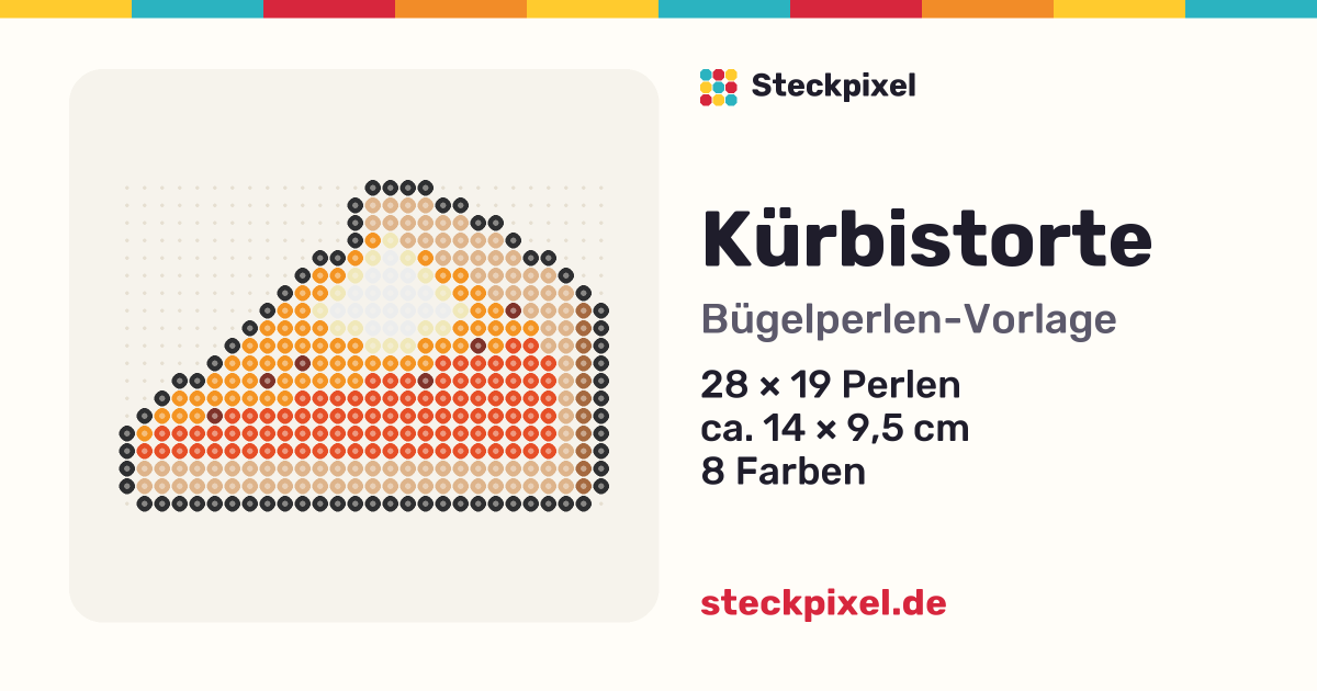 Bügelperlen-Vorlage Kürbistorte