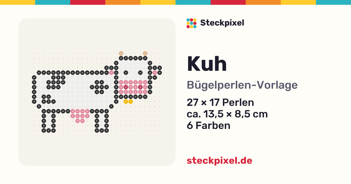 Bügelperlen-Vorlage Kuh