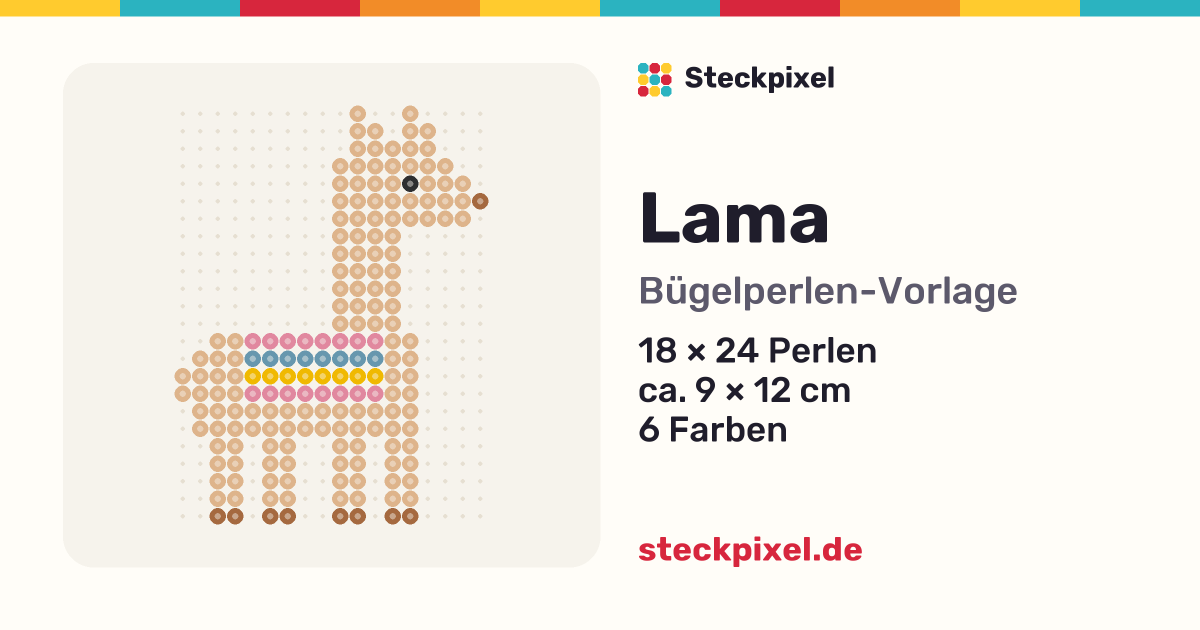 Bügelperlen-Vorlage Lama