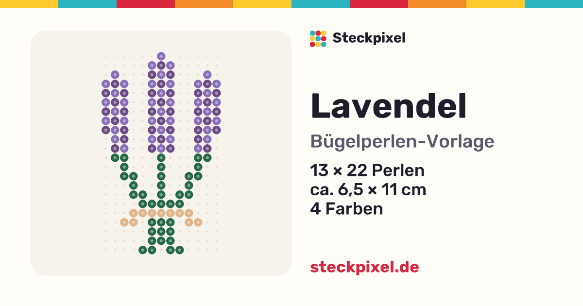 Bügelperlen-Vorlage Lavendel