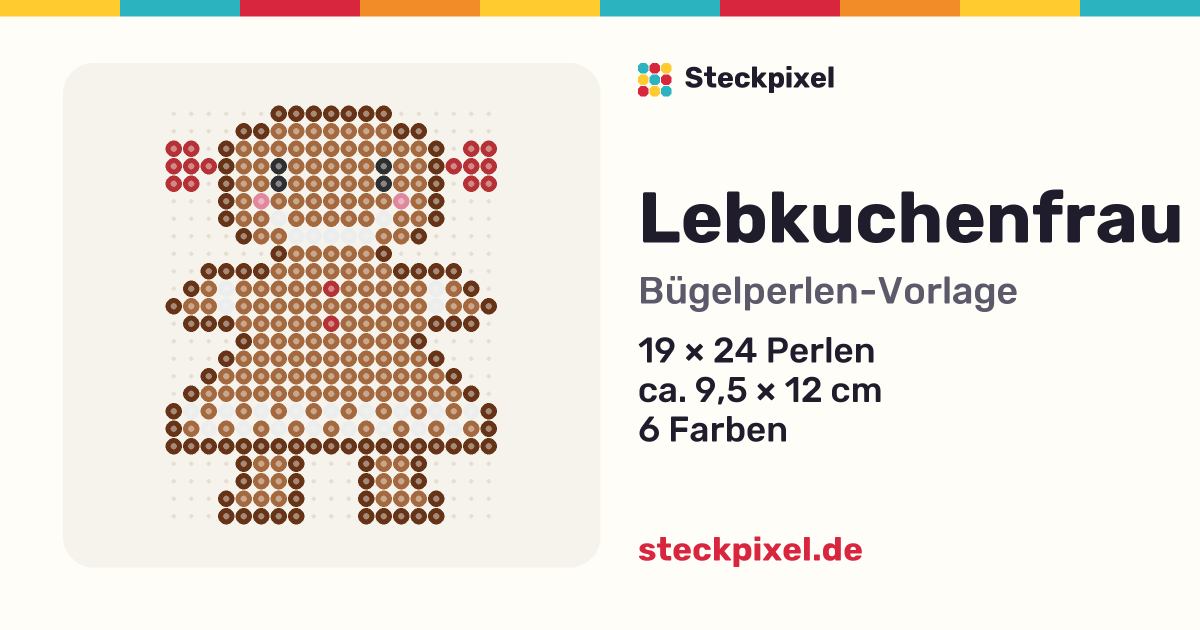 Bügelperlen-Vorlage Lebkuchenfrau