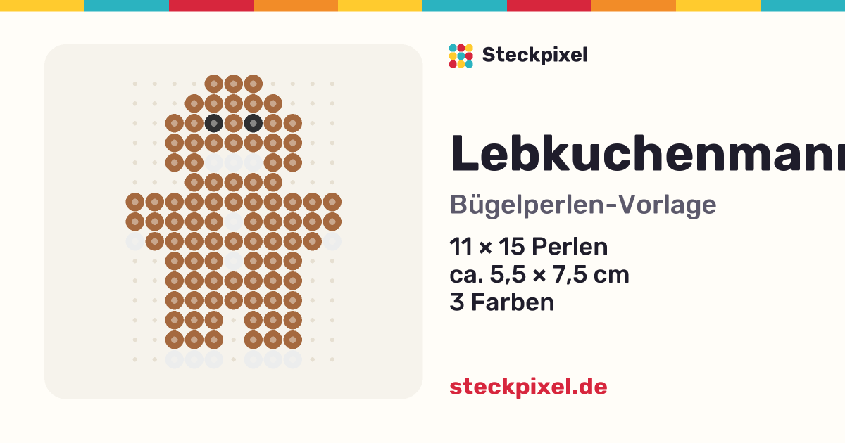Bügelperlen-Vorlage Lebkuchenmann