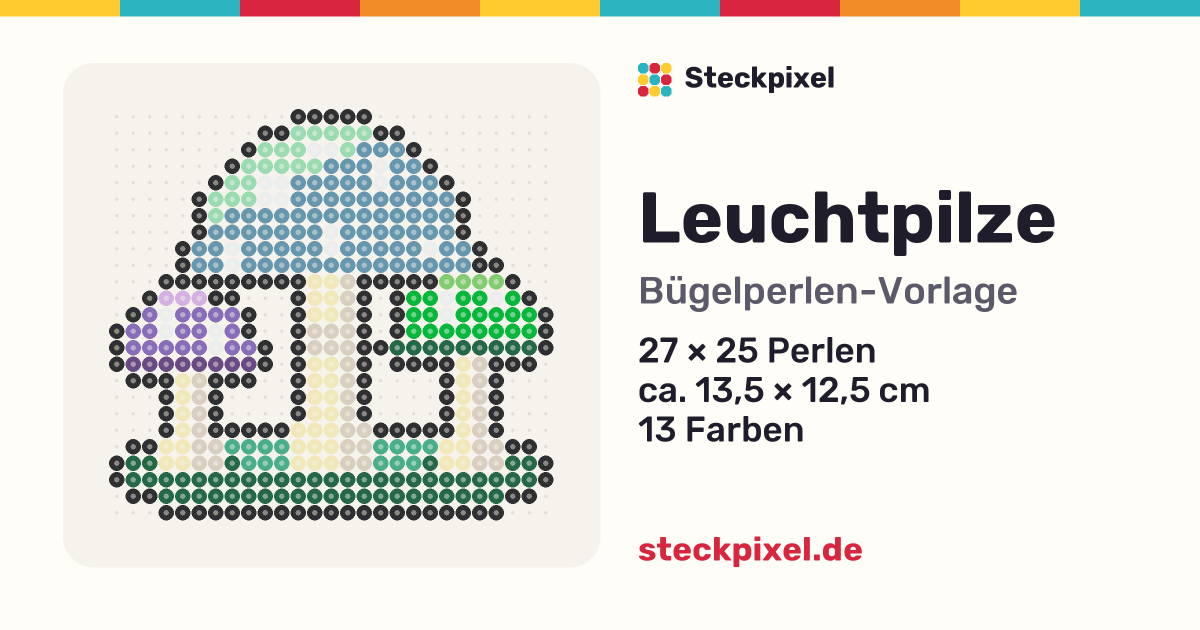 Bügelperlen-Vorlage Leuchtpilze