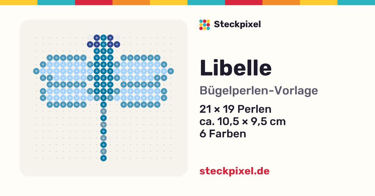 Bügelperlen-Vorlage Libelle