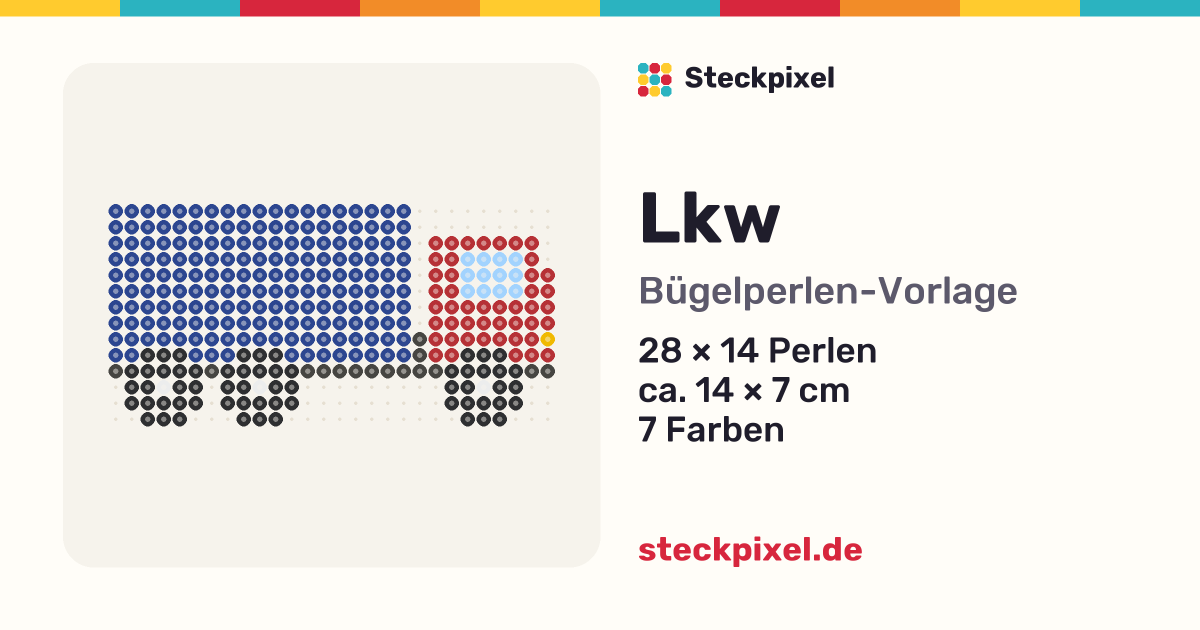 Bügelperlen-Vorlage Lkw