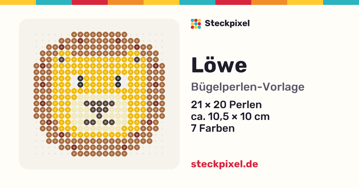 Bügelperlen-Vorlage Löwe