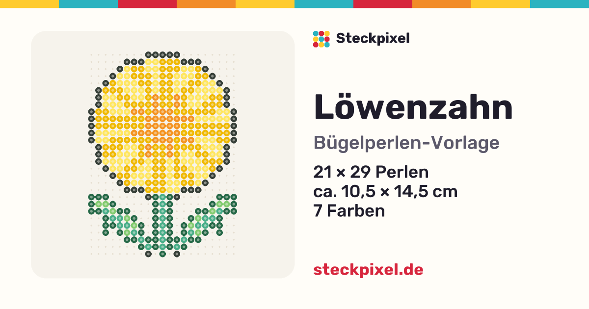 Bügelperlen-Vorlage Löwenzahn